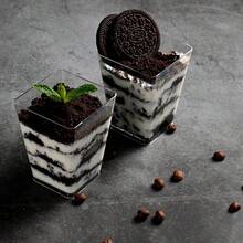 Bộ 10 cốc tráng miệng vuông có nắp, cốc đựng bánh pudding cao cấp, có thể tái sử dụng, thích hợp cho sữa chua, trái cây, mousse và các món tráng miệng nhỏ. - trong suốt - Xem 6
