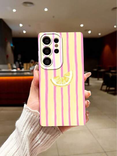 1pc New Minimalist Lemon Pattern Soft TPU Protective Case Suitable For Galaxy S25 Plus/Galaxy S25 Ultra/Galaxy Note20/Galaxy A52 5G/Galaxy S23 Ultra/Galaxy S22/13C 4G/Galaxy A35/Galaxy,SAM/Honor/Note13pro/S23 Ultra/S24 Ultra/S25/A56