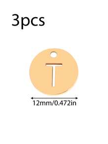 Bộ 3 mặt dây chuyền bằng thép không gỉ rỗng hình 26 chữ cái tiếng Anh, tự làm phụ kiện trang sức thời trang cho nữ. - mặt dây chuyền - Xem 56