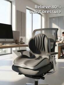 Shell Shaped Ergonomic Seat Cushion With Tailbone Pressure Relief Bionic Memory Seat For Long Hour Sitting Adults Breathable Office Workers Cushion To Improve Sitting Posture Desk Accessories Room Decor - Multicolor - View 2
