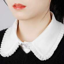 1件秋冬时尚可拆卸荷叶边雪纺衬衫领，多功能专业配饰 - 彩色 - 查看 3