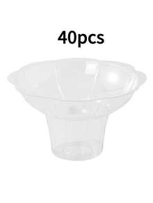 Coppetta di plastica per gelato da 320ml con manico, ciotola da dessert trasparente adatta per yogurt ghiacciato, insalata di frutta e ghiaccio tritato, coppetta per granita a tenuta stagna, adatta per feste e asporto - trasparente - Visualizzare 9