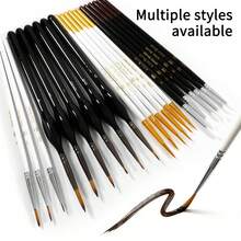 opeth 3/6支装木柄尼龙毛勾线笔套装，精细绘画笔，DIY涂鸦笔，拉花笔 - 彩色 - 查看 4