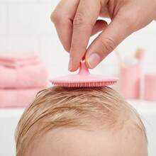 婴儿沐浴刷，硅胶按摩去角质刷，有效去除奶垢 | SkinSoother 婴儿必备，适合干性皮肤和湿疹 - 彩色 - 查看 3