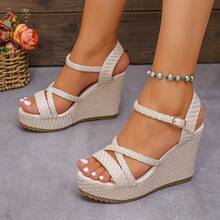 2026 Summer Fashion Women's Wedge Sandals - Beige - View 4