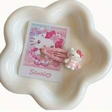 SANRIO 15 Pcs/Set KT Pink Hair Clip Set, Cute Plush Cat Mouth Hair Clips, Japanese Side Hair Accessories, Valentine's Day Gift, KT Cat Headwear - Cartoon - View 6