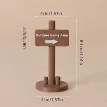 SHAMLESS 1:12 Scale Outdoor Camping Game Road Sign Model, Campsite Entrance/Outdoor Game Area Directional Arrow Sign Pole, Suitable For Dollhouse Outdoor Scene, Mini Camping Decor, DIY Micro Landscape Props - Direction Arrow Post_1pc - View 15