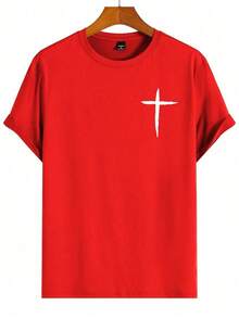 Manfinity Homme Men's Graphic Print T-Shirt - Red - View 3
