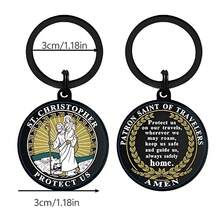 Gantungan Kunci Santo Kristoforus, Hadiah Doa Santo Pelindung untuk Keluarga, Teman, Pelancong, Pengemudi, Dapat Dipasang di Ransel, Dompet untuk Perjalanan - MultiWarna - View 5