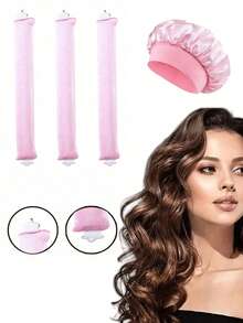 3 Stück Hitzefrei Lockenschwämme, praktische Haarstyling-Tools, Schlaf-Haarpflege-Tools, Schaumstoff-Lockenwickler, Schul- und Reise-Essentials, Haarschmuck für Frauen, Valentinstags-Geschenk, Salon-Zubehör - Mehrfarbig - Übersicht 1