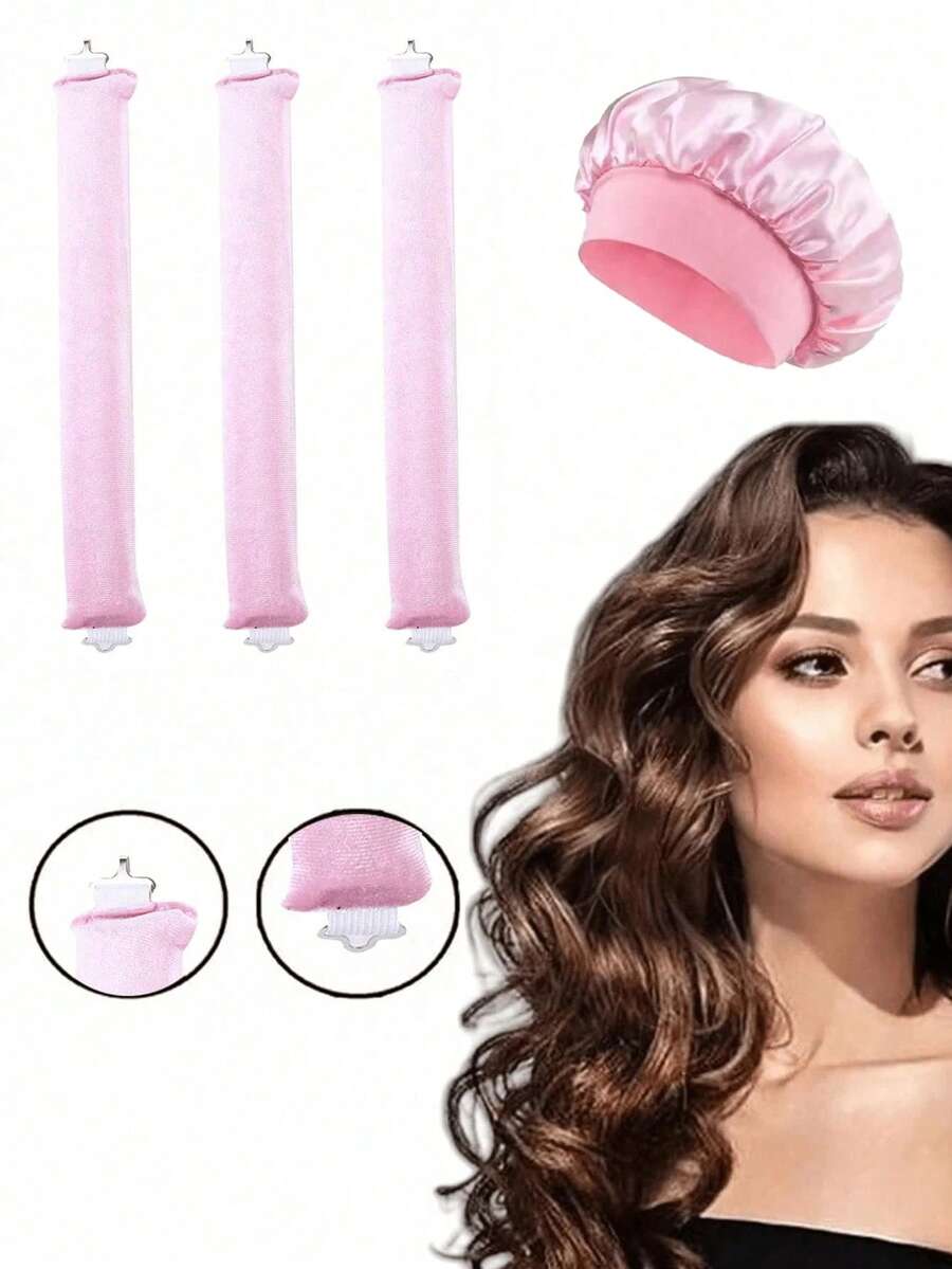 3 Stück Hitzefrei Lockenschwämme, praktische Haarstyling-Tools, Schlaf-Haarpflege-Tools, Schaumstoff-Lockenwickler, Schul- und Reise-Essentials, Haarschmuck für Frauen, Valentinstags-Geschenk, Salon-Zubehör - Mehrfarbig - Übersicht 1