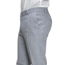 Men's Slim Fit Melange Tailored Trousers - 淺灰色 - 查看 1
