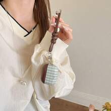 Ins Retro Autumn And Winter Brown Coffee Plaid Air 4 Earphone Case Niche Leather Pendant Suitable Compatible With Apple 1/2 Generation Wireless Protective Case Pro Advanced New 3rd Generation Air Pro2/Pro3 - Brown - View 6