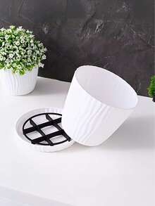 1/3/6pcs Plaid Pattern Plant Pot Tray, Round Plant Care Tray, Durable Plastic Plant Pot Pad, Pot Support, Breathable Round Drainage Rack, Breathable Anti-Rot Plant Pot Tray With Drainage Holes, Suitable For Indoor & Outdoor Potted Plants Nursery Rack, Indoor Gardening Essential Tray, Requires Assembly - Multicolor - View 8