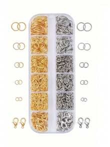 1 Hộp Khóa Tôm Hùm, Hạt Vòng, Bộ Dụng Cụ Làm Trang Sức, Dùng Để Tự Làm Vòng Tay, Lắc Tay, Dây Chuyền, Khuyên Tai, Đồ Thủ Công Trang Sức Và Sửa Chữa. - A - Xem 9