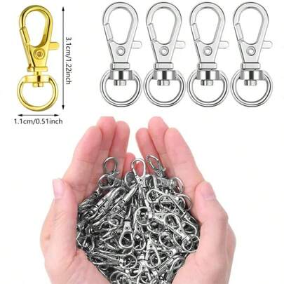 WGRXIRANYKM 10/20/50/100/Lô Móc khóa càng cua mạ vàng bạc dùng làm dây chuyền & vòng tay DIY