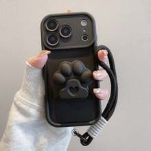 钥匙扣挂绳手机壳，带镜头保护，兼容苹果 17、16、15、14、13、12、11、Pro Max，三星 Galaxy S22/S23/S24/S25+，A04/A05/A14/A15/A24/A25/A34/A54/A56/A36/A26，荣耀 Note 15 Pro 系列 - 黑色 - 查看 2