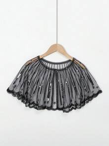 1件夏季重工串珠亮片蕾丝轻薄披肩，适合晚礼服 - 彩色 - 查看 4