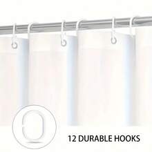 1/4pcs 3D Rose Print Waterproof Shower Curtain With Hooks - Machine Washable Polyester Bathroom Partition - A - View 11