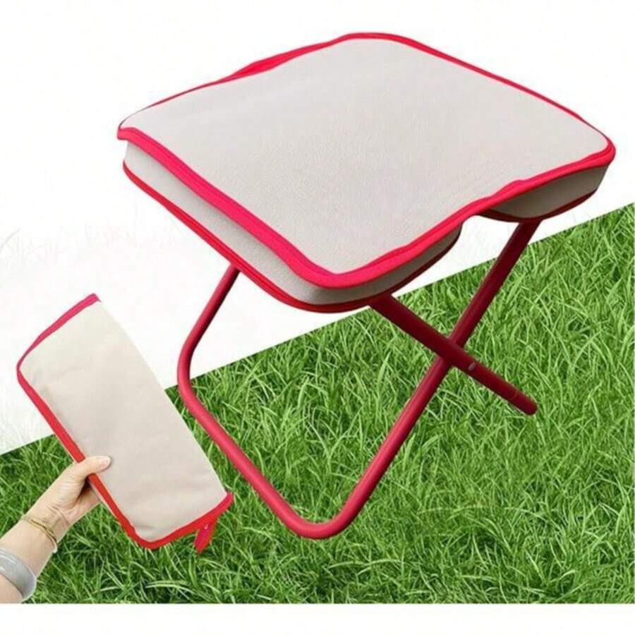 Taburete plegable portátil de 13 pulgadas, taburete plegable compacto para adultos, taburete de camping portátil ultraligero negro, adecuado para senderismo y pesca, con una capacidad de peso de hasta 265 libras. - Negro - Ver 1