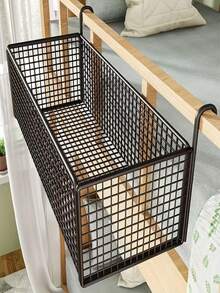 Cesta colgante de hierro fundido para colgar sobre la puerta - Organizador de almacenamiento de malla tejida negra, marco de metal resistente con mecanismo de suspensión, estantería multiusos ahorradora de espacio para ropa, juguetes, ropa de cama - Dormitorio, armario, almacenamiento, cesta de almacenamiento tejida, almacenamiento de dormitorio, sistema de suspensión estable, cesta escalonada, opción de regalo perfecta para 11 días festivos - A - Ver 9