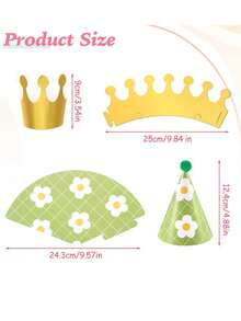 11/4/1pc-Mini Party Hats, Birthday Cone Hats For Stuffed Animals And Pets,9 Paper Cones And 2 Crowns, DIY Assembly With Pom Poms, Cute Cherry Design.(1/4/11pcs) - A - View 7