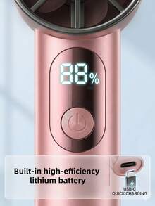 YITUMU 大功率涡轮迷你手持风扇，带智能LED显示屏、5档风速调节、持久耐用的1800mAh电池、超便携设计（多种颜色可选） - 手持 - 查看 5