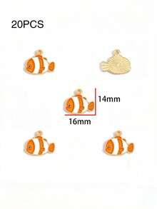 10件/20件/50件/100件 随机混色小丑鱼海洋手链项链耳环锌合金吊坠饰品DIY配件 - 小丑魚 - 查看 12