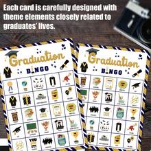 Bộ bài Bingo tốt nghiệp, màu xanh hải quân và vàng, trò chơi tiệc tốt nghiệp, bao gồm 24 thẻ người chơi độc đáo và quân cờ đánh dấu, đồ dùng hoạt động tiệc tùng cho sinh viên đại học, trung học, mẫu giáo, trò chơi nhóm kỷ niệm lớp học. - Nhiều màu - Xem 3