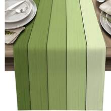 Ombre Moss Green, Polyester Farmhouse Rustic Vintage Barn Wood Texture Tablecloth, Non-Slip For Kitchen, Home, Dining, Outdoor Use - Multicolor - View 12