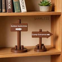 SHAMLESS 1:12 Scale Outdoor Camping Game Road Sign Model, Campsite Entrance/Outdoor Game Area Directional Arrow Sign Pole, Suitable For Dollhouse Outdoor Scene, Mini Camping Decor, DIY Micro Landscape Props - Direction Arrow Post_1pc - View 11