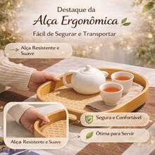 Rectangular Bamboo Tray With Handles | Serving Breakfast, Tea | Room Decor | Durable And Elegant - Cây tre - Xem 5