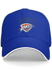 Oklahoma City Thunder Unisex Sandwich Brim Baseball Cap, Classic Adjustable Dad Hat For Men Women - Màu xanh lam - Xem 2