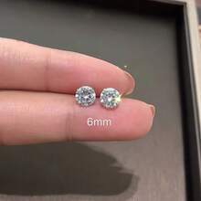 48 Pcs Hexagonal Women's Stud Earrings Jewelry With Shiny Rhinestone Inlay, Simple Elegant Style Round Stud Earring Set, Versatile For Daily Wear, Casual Fashion Gift, Exquisite Friend's Holiday Gift - Multicolor - View 4
