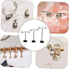 1pc Jewelry Organizer - Multi-Function Necklace Hook, Vertical Display Stand, Durable Metal Design, Essential For Fashion Enthusiasts, Jewelry Tower, Recommended Easter Gift - Black - View 3