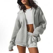 Alo Yoga Domain Rib Knit Full Zip Sweater - Premium Ribbed Knit Cardigan | Viral 2026 Women's Luxury Lounge Wear | Slim Fit Full-Zip Mock Neck Sweater | Comfortable Soft Daily Streetwear | Authentic Designer Knitwear Apparel - 淺灰色 - 查看 5