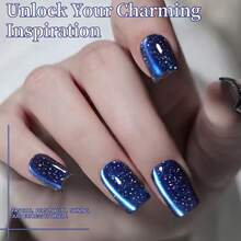 MIANEL 10毫升蓝色指甲油，含白色玻璃珠，猫眼凝胶指甲油，2026 白色指甲油，白色美甲，紫色美甲，春夏美甲，情人节美甲用品 - 彩色 - 查看 4