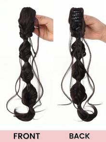 18 Inch Synthetic Braided Bubble Wig, Natural Fluffy Twist Braid Ponytail Hair Extensions For Girls - Multicolor - View 8