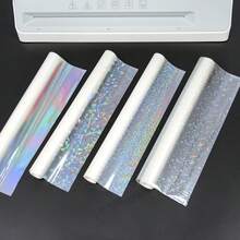 1 Rollo de 22*500cm Película laminada láser BOPP, transparente, resistente al agua y a los arañazos, adecuada para máquinas de laminado, laminación manual en caliente DIY - transparente - Ver 3