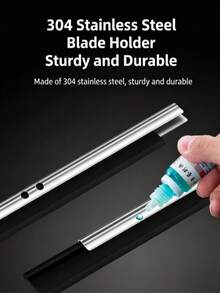 1pc Gold/Silver Bathroom Squeegee, Shower Scraper Brush, Mirror Squeegee, Window Scraper, Cleaning Tool, Convenient & Practical With Hook, Bathroom Cleaning Accessory, Essential Cleaning Tool For Autumn/Winter - Multicolor - View 5