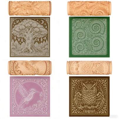 1pc Polymer Clay Mold With Fairy Bookhouse, Owl, Nautilus Fossil, Hummingbird Texture Patterns, Suitable For Making Earrings, Jewelry DIY, Creative Decoration Of Earrings, Brooches, Pendants, Ceramics