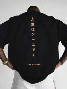 100% Cotton Patterned Printed T-Shirt,Men's Ace Of Spades Graphic T-Shirt Streetwear Casual Short Sleeve Tee,Lightweight And Breathable Casual Wear, Simple And Versatile Style, Soft And Comfortable,Men's Gift Shirt - 黑色 - 查看 2