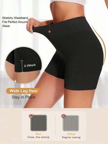 2pcs Women Shapewear Shorts, Friction-Free Seamless Panties, Slip Shorts Lining For Dresses - Multicolor - View 7