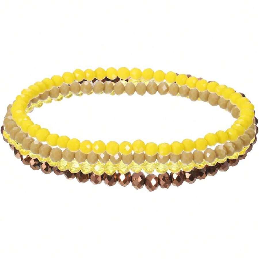 PATIKIL - Bohemian Stackable Bracelets With Glass Beads, 44331958 - Beige - View 1