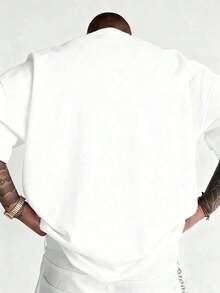 Men's 220g 100% Cotton ECKO UNLTD Iridescent Rhino Graphic T-Shirt,And Breathable Men's Sportswear, Suitable For Everyday Wear,Outings, Commuting. - 白色 - 查看 3