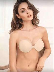 2pcs Silicone Lift Up Invisible Strapless Waterproof Breathable Nipple Cover - Black and White - View 5