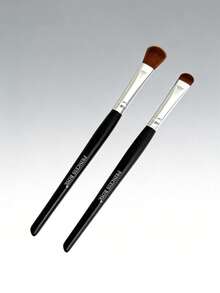 Princess Rose 2件套眼部化妆刷套装 - 柔软蓬松的眼影刷和专业的遮瑕高光刷，合成刷毛，用于精准眼妆、晕染和轮廓修饰 - 黑色 - 查看 9