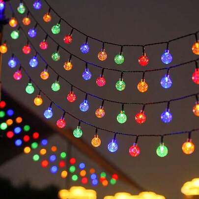 Đèn trang trí sân vườn năng lượng mặt trời, đèn chiếu sáng ngoài trời, thiết kế thời trang, 8 chế độ chiếu sáng, đèn dây năng lượng mặt trời, đèn hình cầu bong bóng, 100LED/50LED/20LED, lý tưởng cho trang trí Giáng sinh và các ngày lễ.