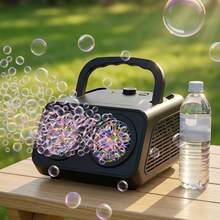 1 Set Portable Lighting (6.3*6.3*3.2IN) Bubble Machine, USB And Battery Powered, Can Use Battery Or Charger/Power Bank, Large Bubble Output, Suitable For Parties, Outdoor Events (Bubble Fluid And Batteries Not Included) - Multicolor - View 4
