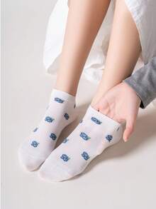 5 đôi tất cổ ngắn bằng lưới in hình trái cây dành cho nữ, tất ngắn thoáng khí dễ thương cho mùa hè - Nhiều màu - Xem 7
